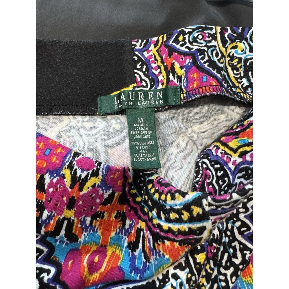 Lauren Ralph Lauren Multicolor Paisley Wide-Leg Stretch Women's Pants - Picture 3 of 3